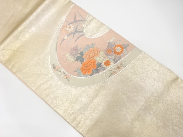 JAPANESE NAGOYA OBI / EMBROIDERY / FLORAL PLANTS